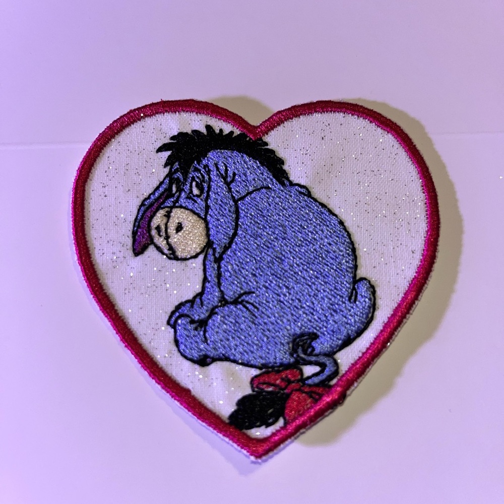 Eeyore hand embroidered iron on patch